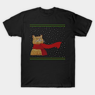 Tabby loves Snow (Knitted-version) T-Shirt